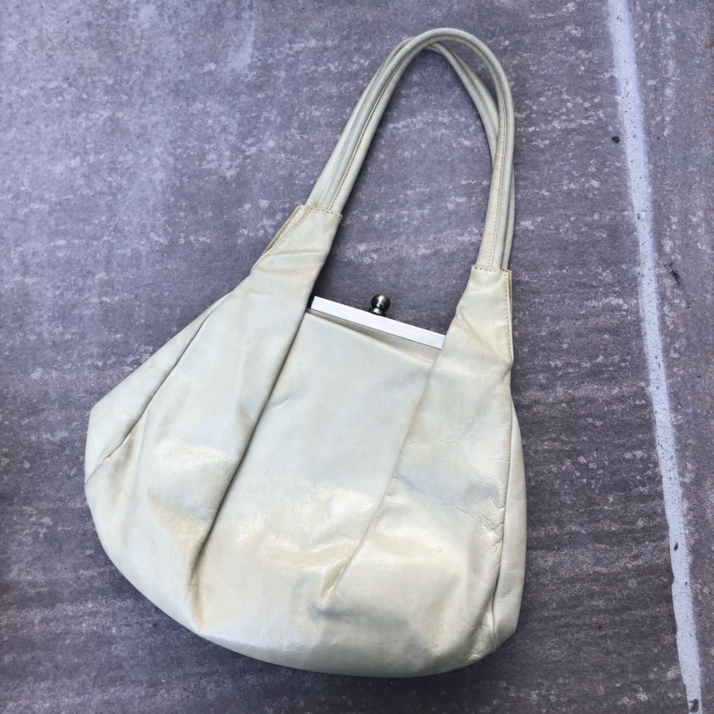 HOBO International Designer White Leather Handbag